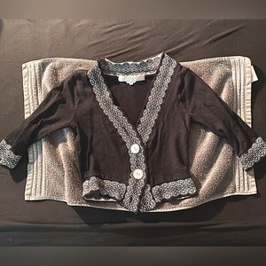 B. Moss Bette & Paige Black Cropped Cardigan XS